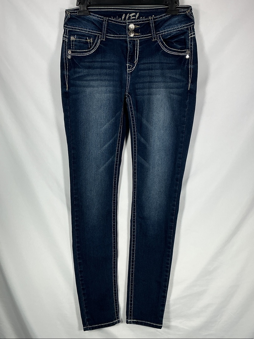 Wallflower Blue Skinny Jeans Contrast Stitching Size 5